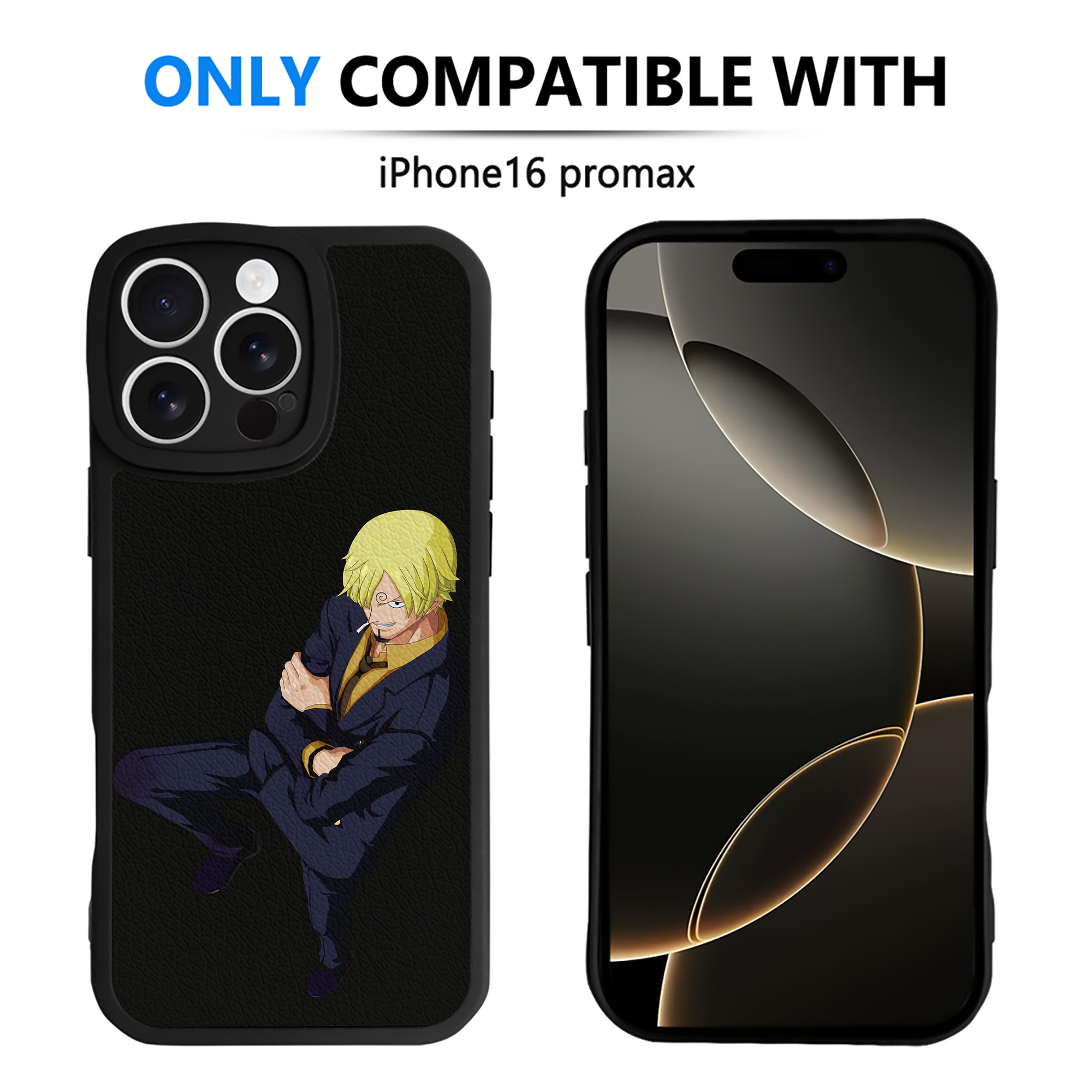 （画像用） ワンピース サンジ ONE PIECE Sanji 【iPhone 16シリーズ対応】シリコンスマホケース（レザー調） 材質：シリコン